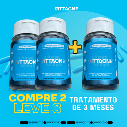 Vittacne - Promoção Compre 2 Leve 3 - 3 Unidades com 60 Cápsulas
