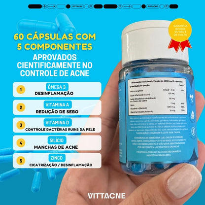 Vittacne - Promoção Compre 2 Leve 3 - 3 Unidades com 60 Cápsulas